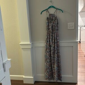 ❤️❤️❤️ Maxi Dress Blue and Coral Print Size L